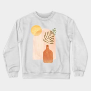 Boho vase and palm leaf Crewneck Sweatshirt